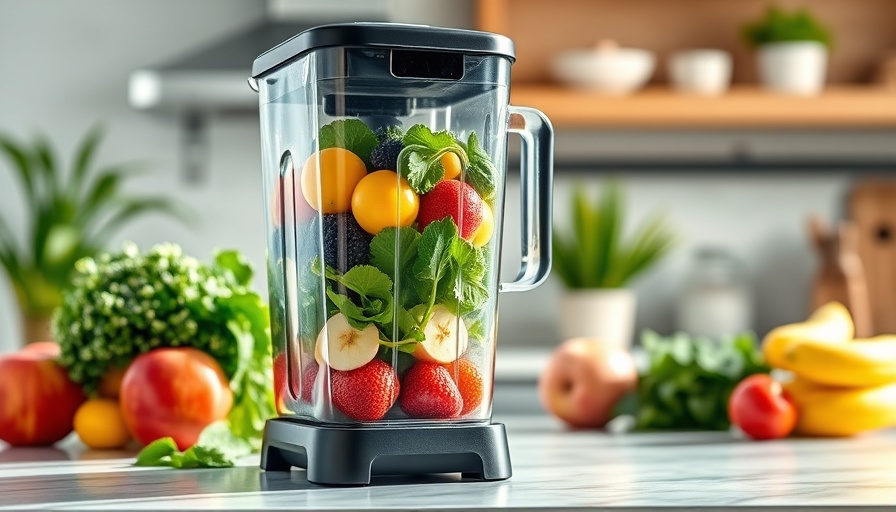 Fresh ingredients in a blender for green smoothies recipes.