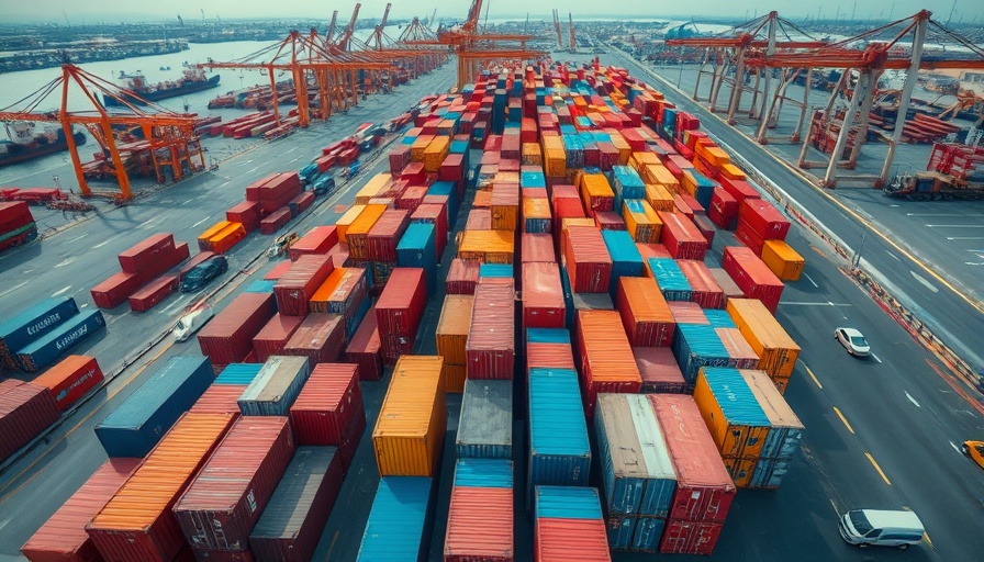 E2open Acquisition by WiseTech symbolic with colorful shipping containers at port.
