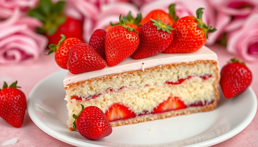 Berry Desserts for Weight Loss: Strawberry-topped cake slice.