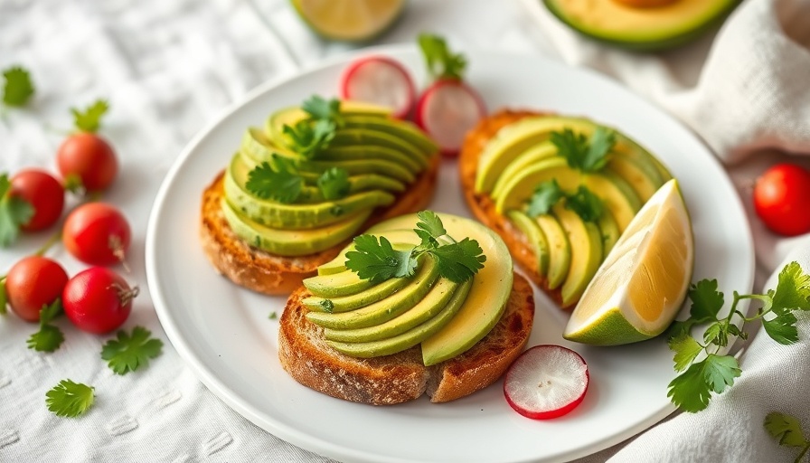 Healthy breakfast ideas: Avocado toast with radishes and lime.