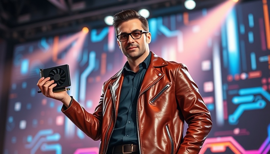 Nvidia executive showcasing cutting-edge graphics card amid success.