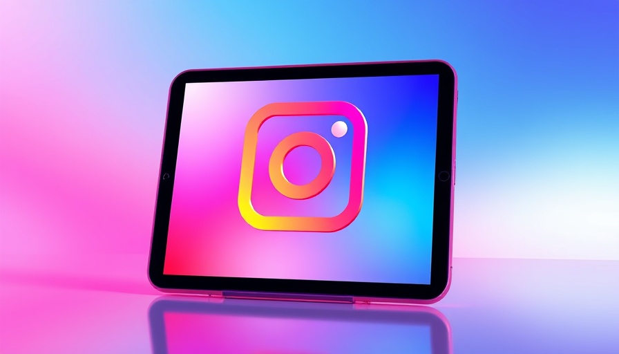 Stylized image of an iPad with Instagram logo, Meta embrace of the iPad.