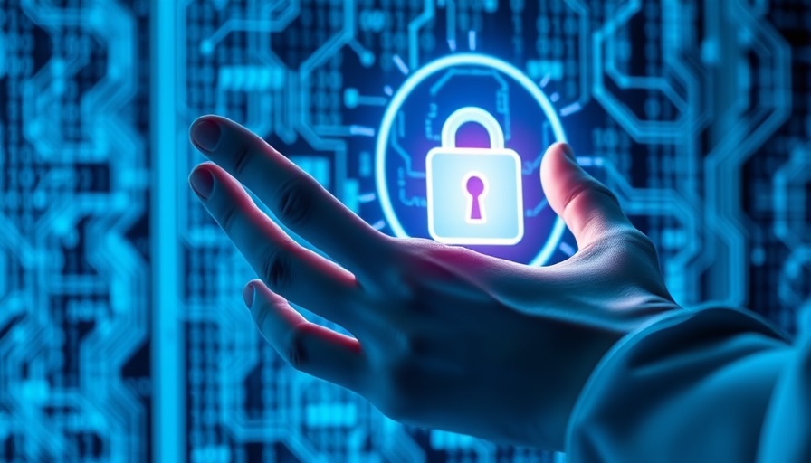 Futuristic digital lock hologram representing cybersecurity startup funding.
