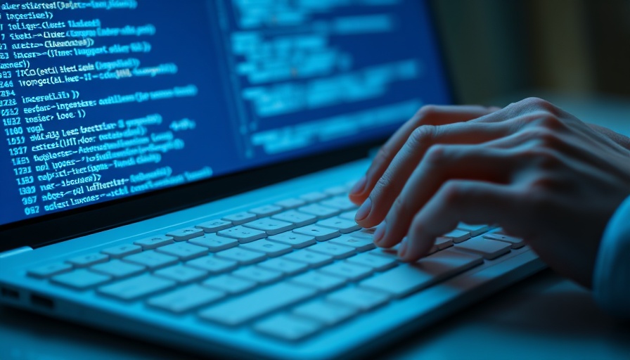 Hands typing on keyboard with coding background, learning to code made easier