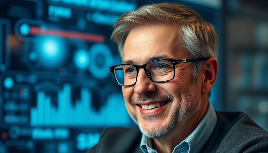 Fortinet cybersecurity innovation digital-themed interview background.