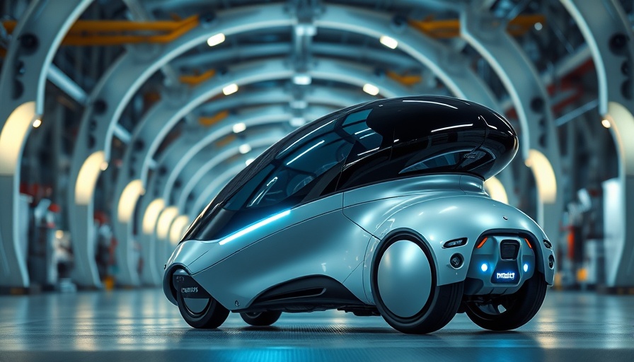 Futuristic Amazon robotaxi in production facility