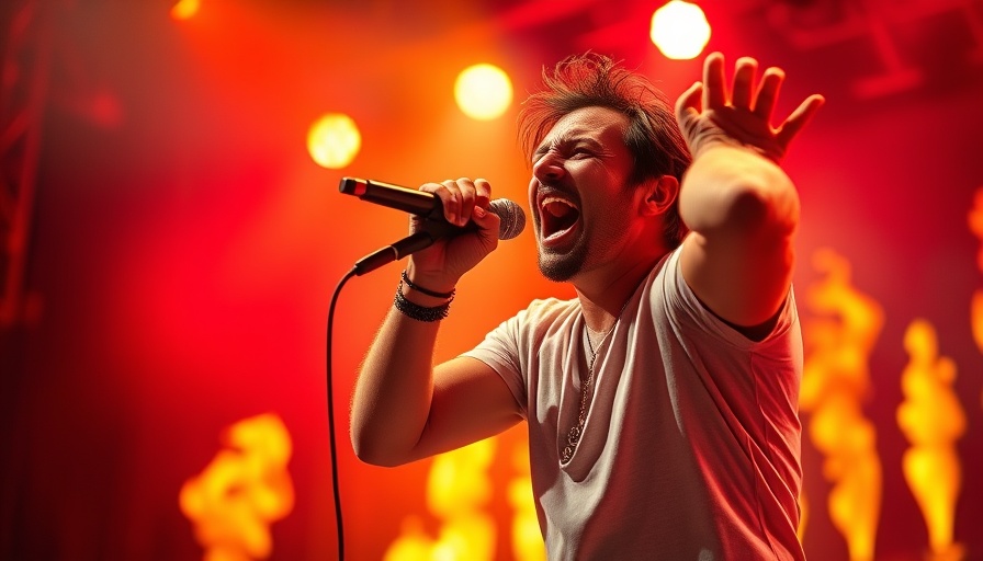 Dynamic performer on stage with fiery background, Astroworld tragedy survivor stories.
