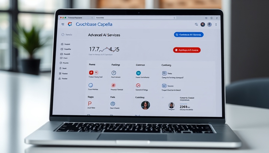 Couchbase Capella AI services dashboard on a laptop screen.