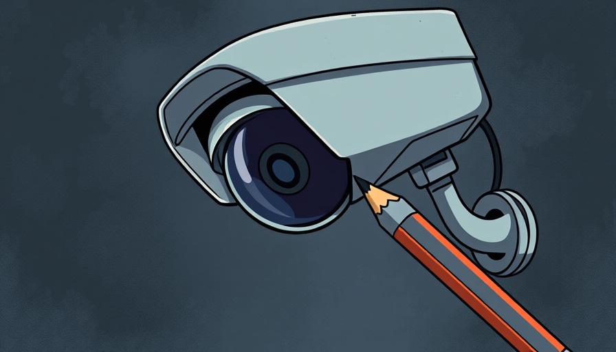 Conceptual illustration of surveillance and privacy issues for businesses.