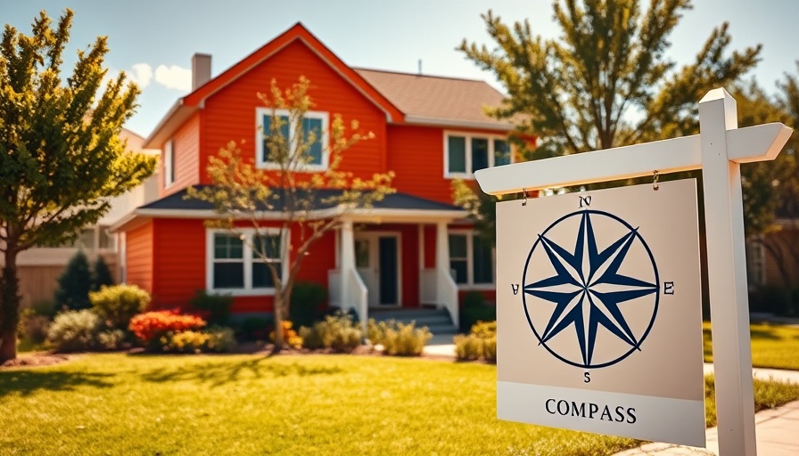 Vibrant house with Compass real estate sign.