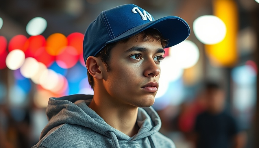 Confident young man in blue cap, Fanatics Athlete Immersion Program.