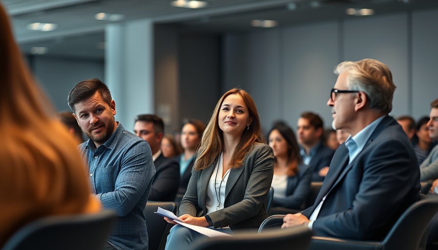 Panel discussion at a business conference, AI tools for small business owners.