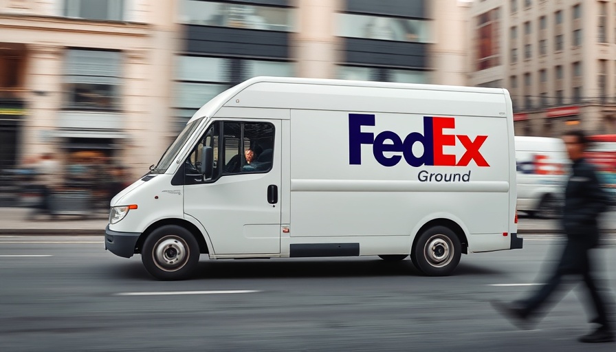 FedEx Ground truck speeding in urban environment, FedEx earnings report.