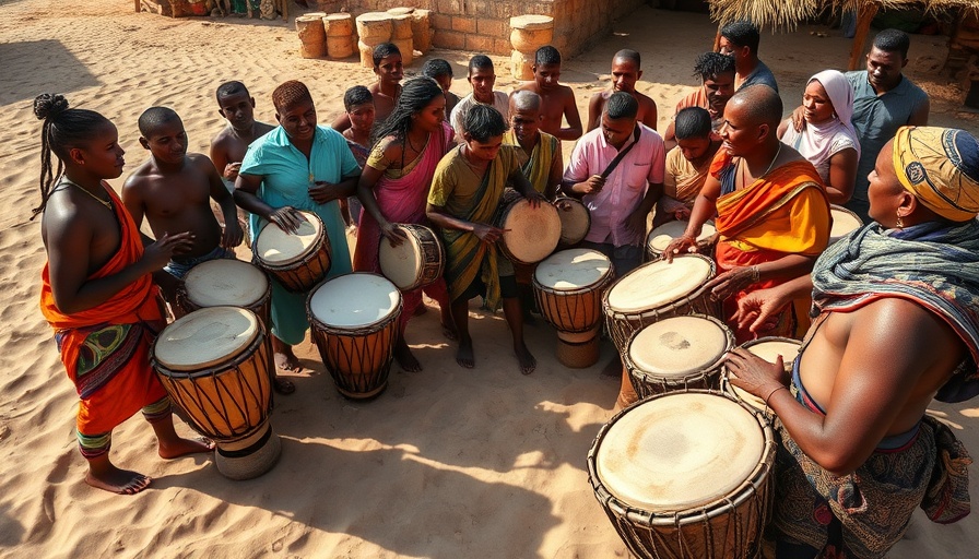 Rambax MIT Senegalese drumming workshop with engaged participants.