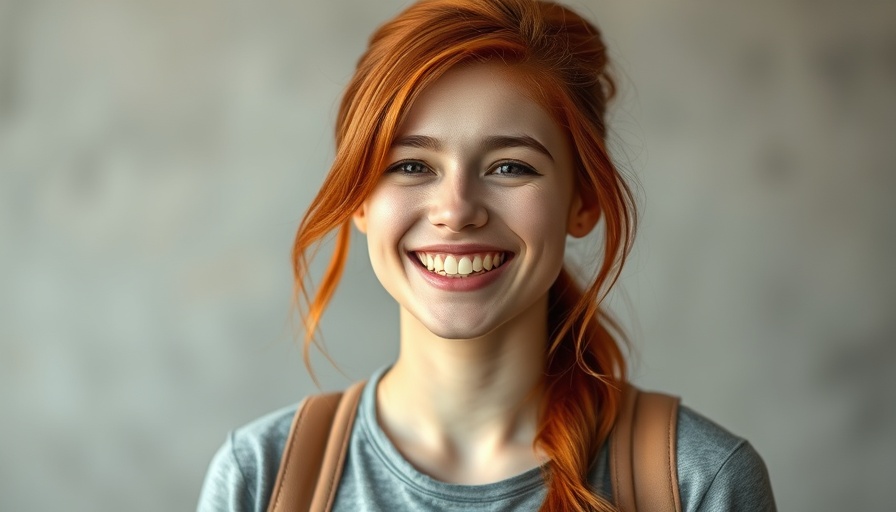 Red-haired individual smiling confidently in casual attire, Texas companies great places to work.