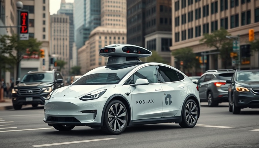 Tesla robotaxi test launch Austin city street view.