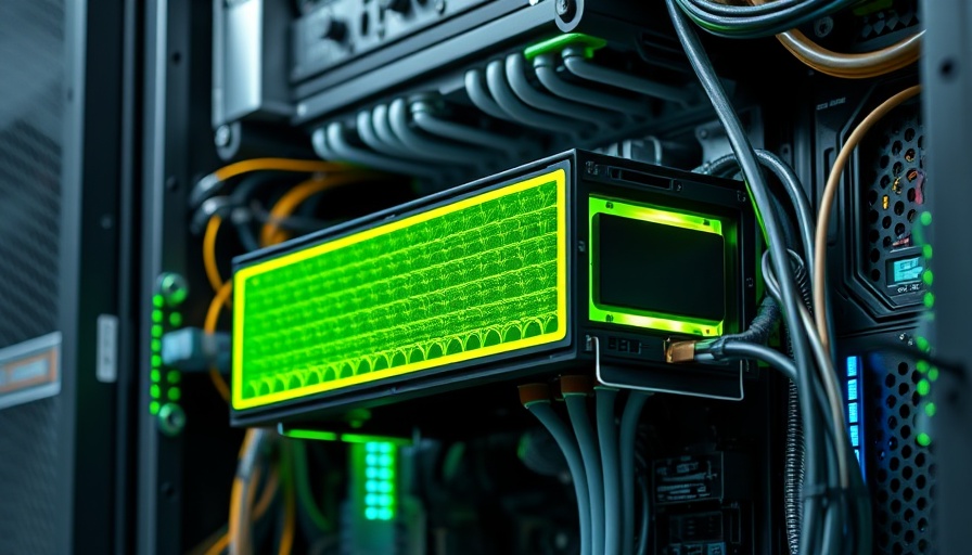 AI data center rack with lime green airflow module