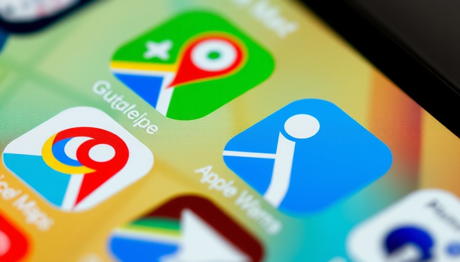Close-up of Google Maps and Apple Maps app icons for seamless data transfer.