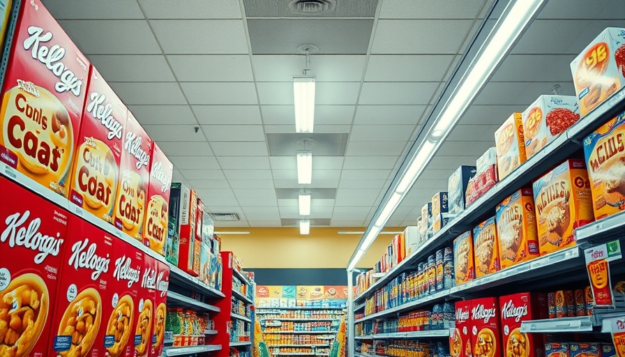 Kellogg's cereals on supermarket shelves with Ferrero acquisition significance.