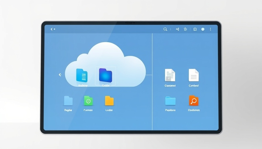 Modern interface of secure cloud storage application.