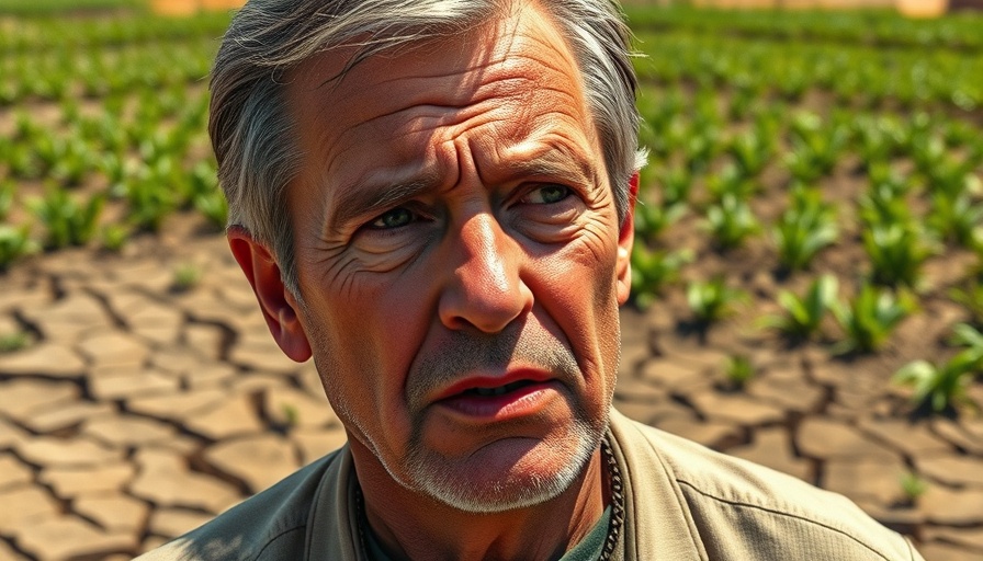 Concerned man discussing soil degradation's effect on nutrition.