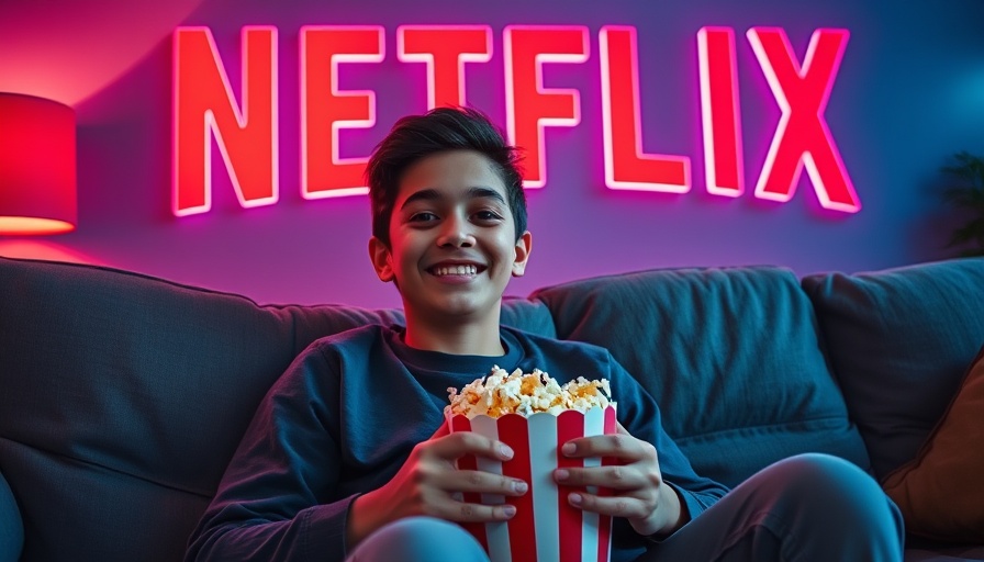 Young person enjoying Netflix standup shows on a couch.