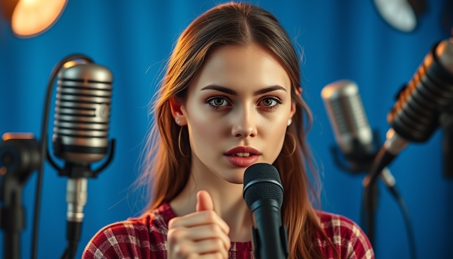 Young woman performing in a studio for Common Tongue play Scotland.