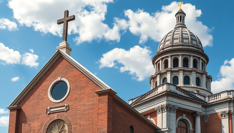 Collage depicting church and government buildings highlighting 'Pastors Aren’t Politicians'.