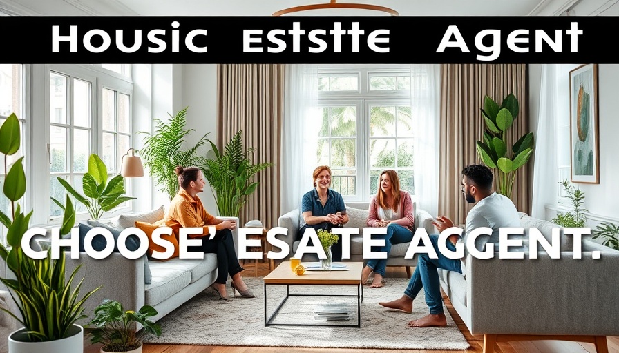 Tips for choosing an estate agent in a modern living room setting.