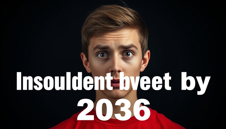 Concerned man with text 'Insolvent by 2036' on dark background.