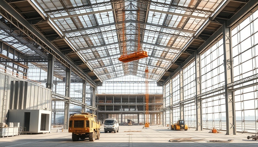 Construction of JFK Airport's new international terminal with glass windows.