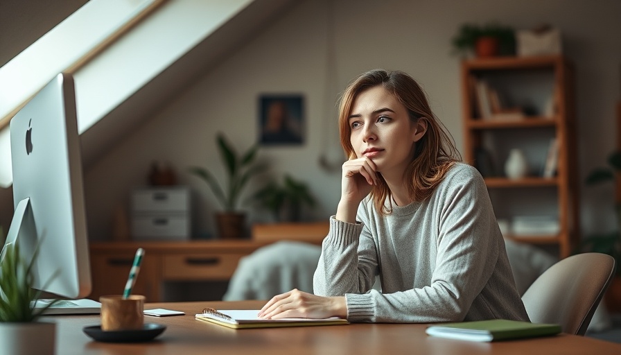 Contemplating micro habits at home office desk