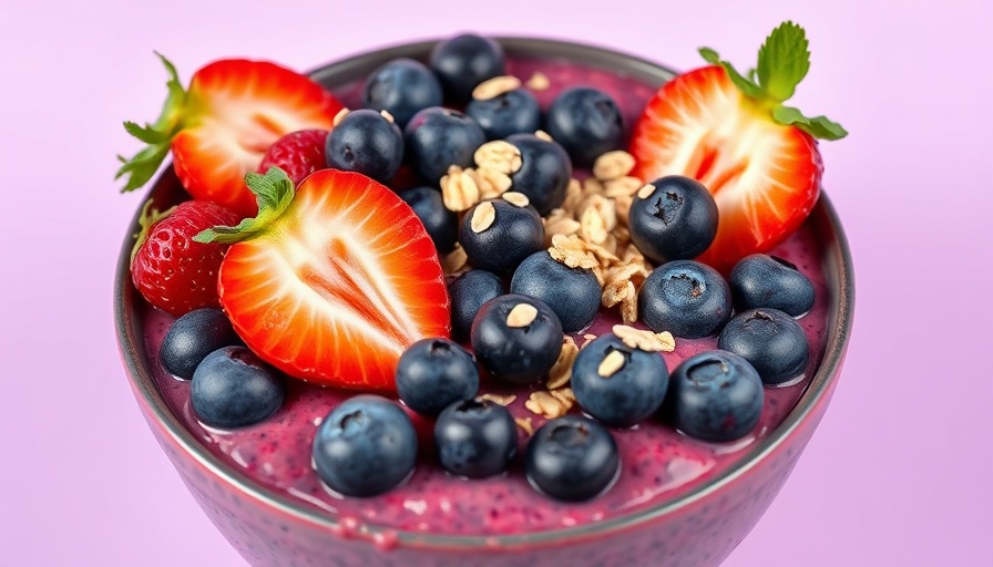 Colorful acai bowl with fruits and oats, hidden sugars in meals.