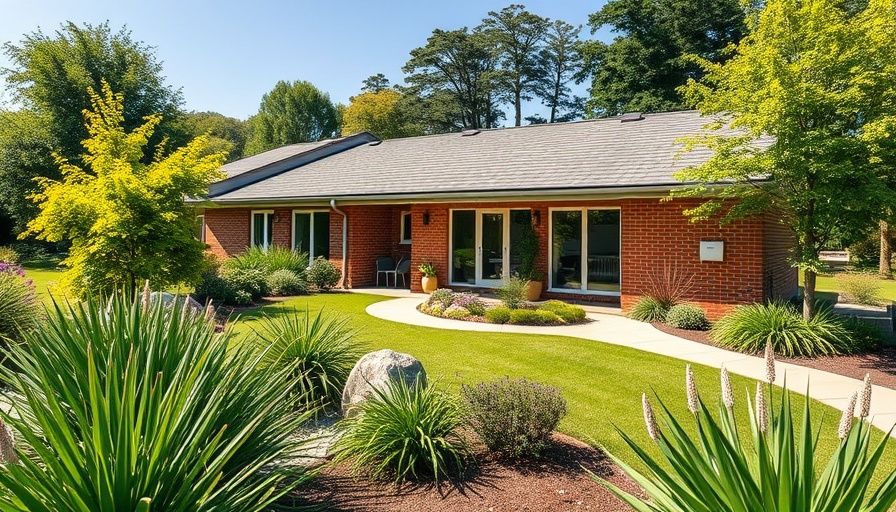 Modern care home development investment with landscaped garden.