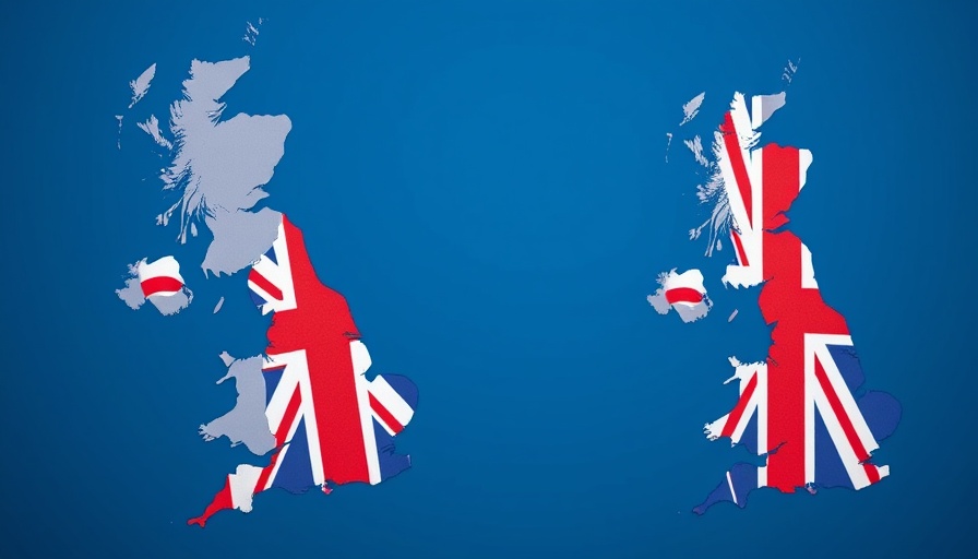 Visual representation of the average UK income concept with map and person.