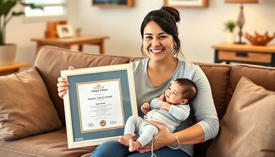 World's most premature baby turns one, mother holding baby next to certificate.