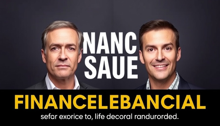 Graphic of financial discussion with two men, emphasizing market trends.