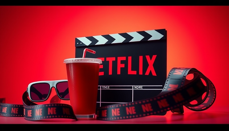 Colorful Netflix-themed image with movie elements.