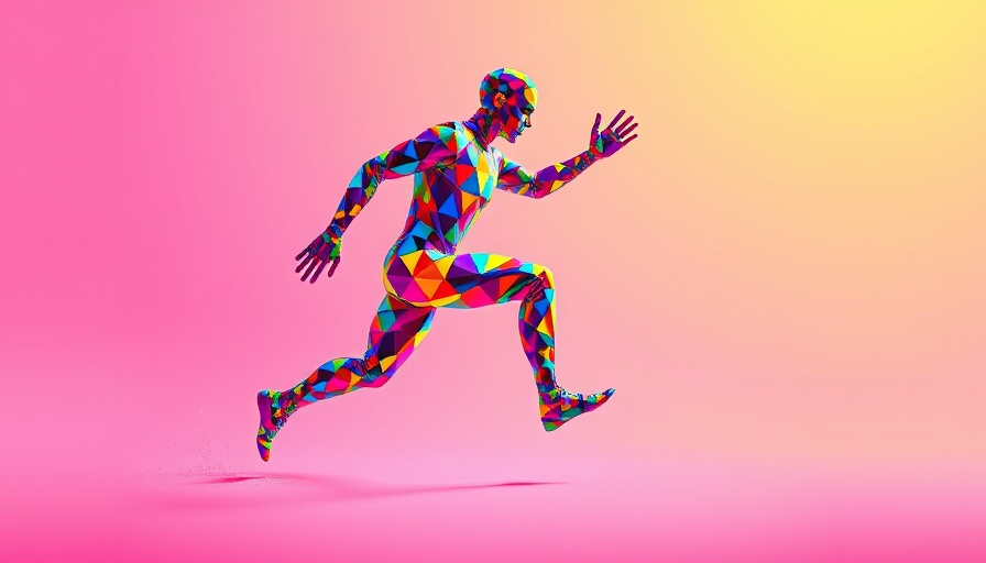 AI is learning to improve itself, depicted in abstract digital art with a pixelated figure and geometric shapes.