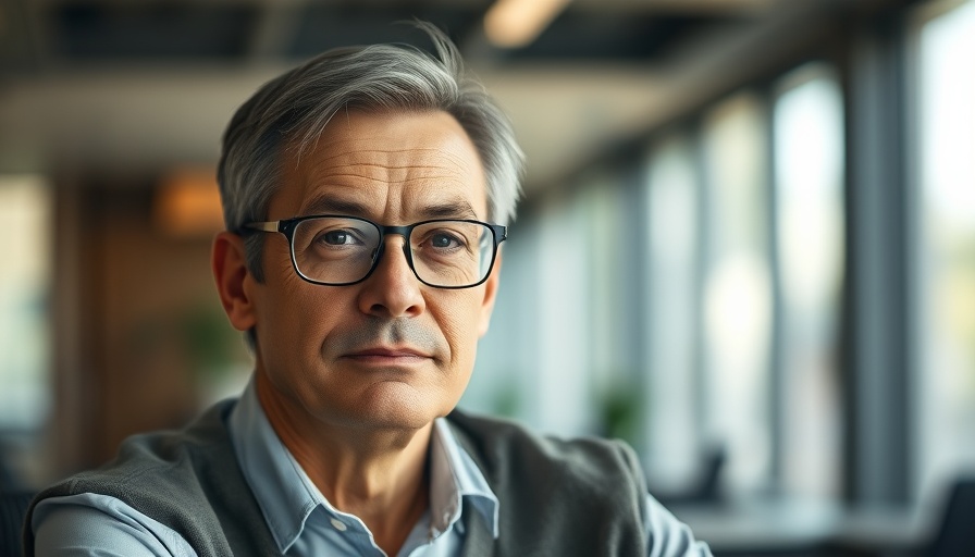 Intel CEO resignation news: Middle-aged man smiling indoors.
