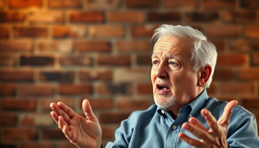 Elderly man animatedly explaining trillion-dollar spending strategies.