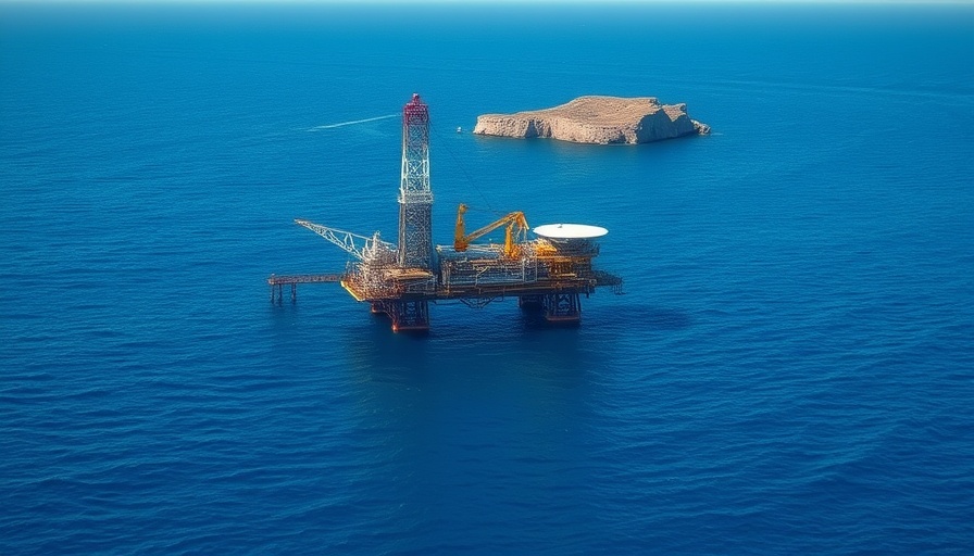 Offshore oil rig in South America, potential investment opportunity.