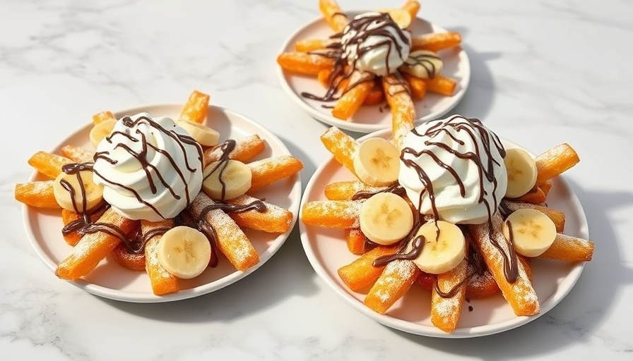 Assorted Trader Joe's Carnival Fun Cake Fries with toppings on plates.