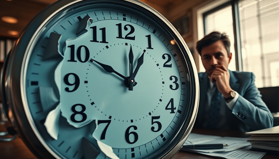 Conceptual image depicting false deadlines in negotiations with a distorted clock.