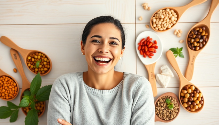 Woman discussing plant-based diet benefits with beans to reverse type 2 diabetes.