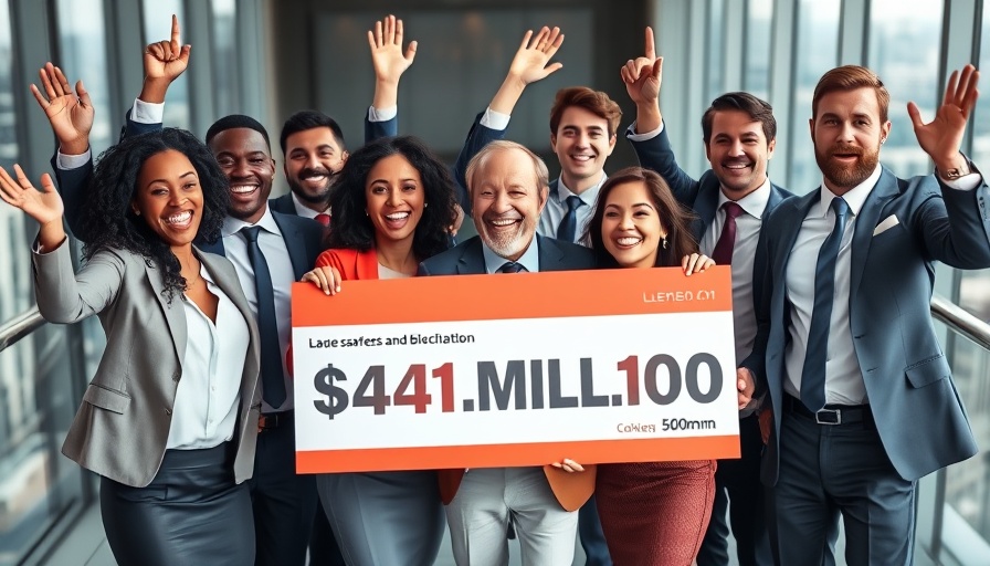Executives celebrate VideoShops raising $42 million, joyful in office.