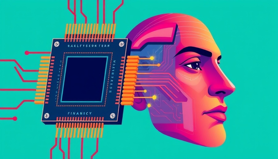 AI investments and business strategy represented by a microchip and face.