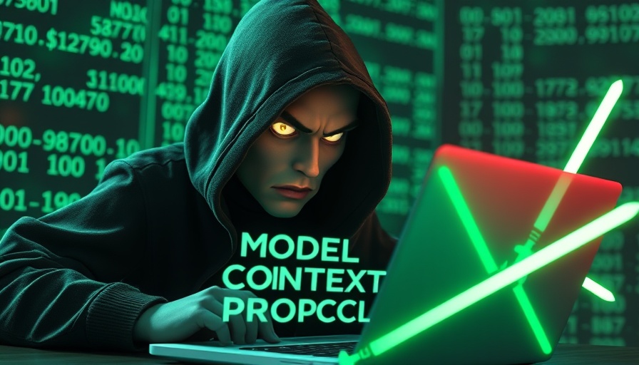 Hooded figure with laptop illustrating enterprise AI security solutions.