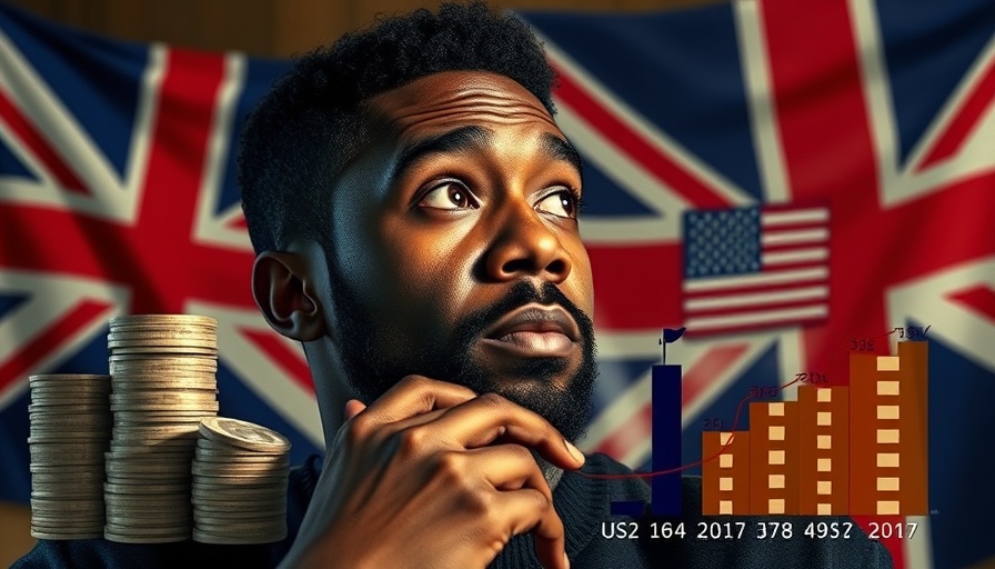 Wealth by Age Comparison UK US illustration with thoughtful man and currency.