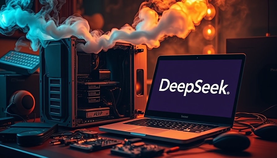 DeepSeek R2 model release delay visualized showing smoking CPU and laptop.